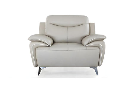 Beige Leather Accent Chair