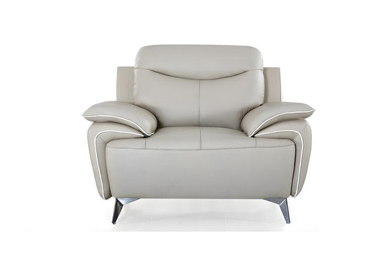 Beige Leather Accent Chair