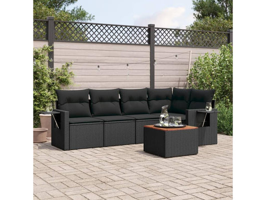 Black Woven Resin Wicker Outdoor Furniture Set - dlz1766461808008