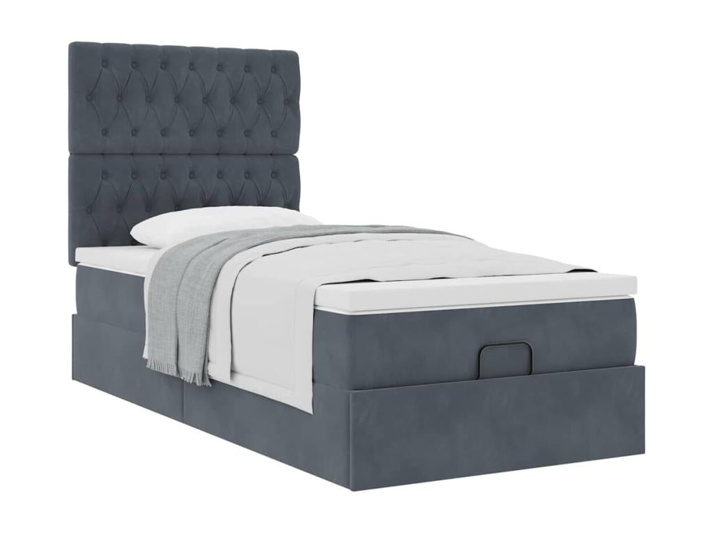 Gray Velvet Mattress, 90 x 200 cm