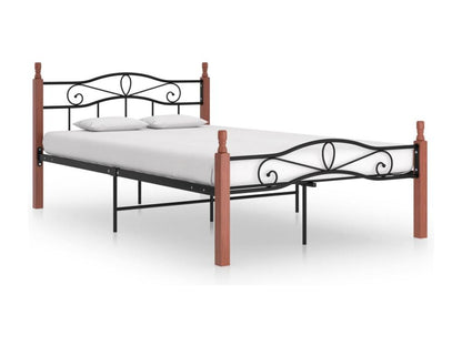 Black Oak Wood Bed, 120 x 200 cm