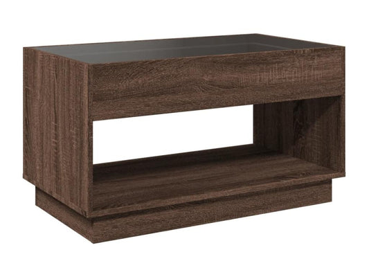 Brown Oak Wood Coffee Table, 90 x 50 x 50 cm