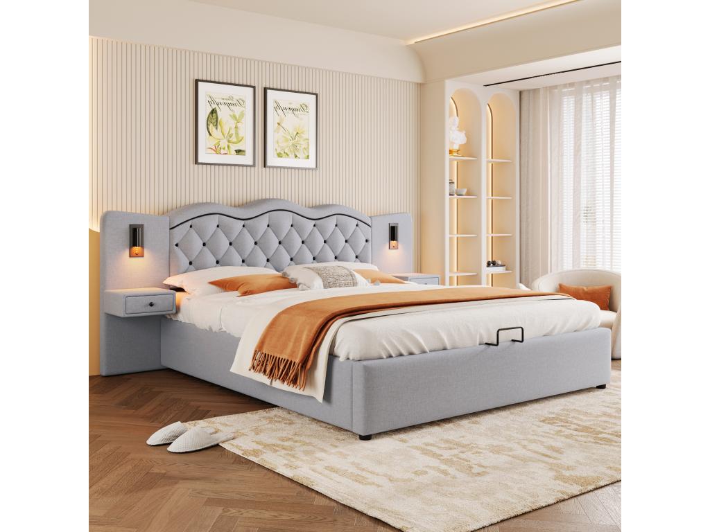Beige Fabric Mattress, 160 x 200 cm