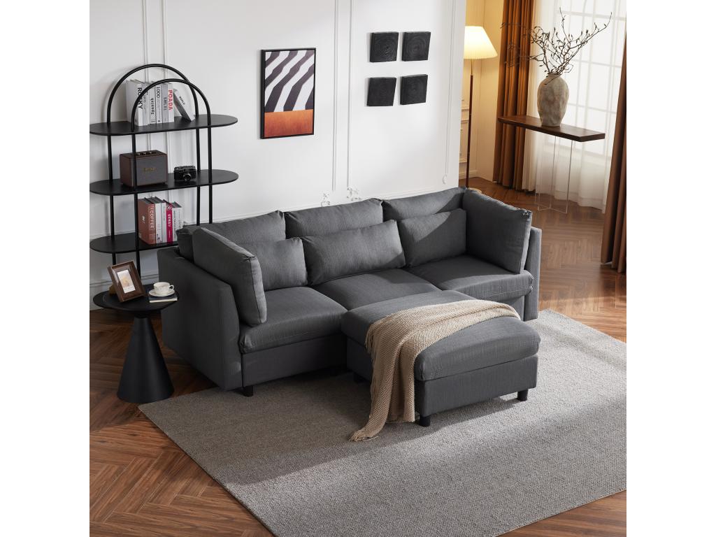 Gray Fabric Sofa Bed, 220 x 83 x 81 cm