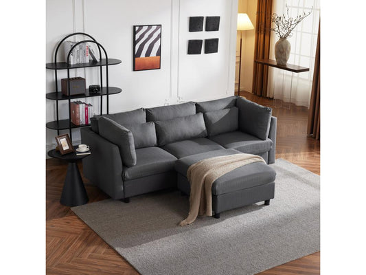 Gray Fabric Sofa Bed, 220 x 83 x 81 cm