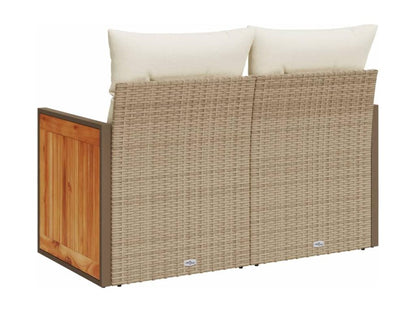 Beige Woven Resin Wicker Sofa