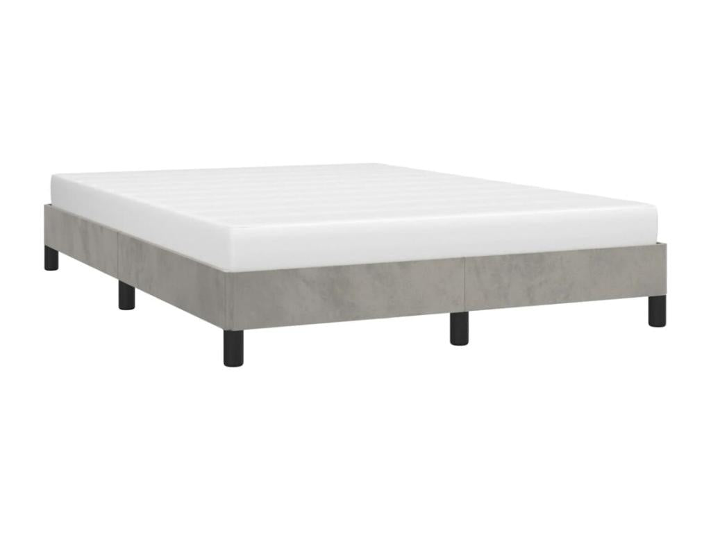 Gray Velvet Bed Frame, 140 x 200 cm