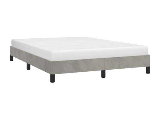 Gray Velvet Bed Frame, 140 x 200 cm
